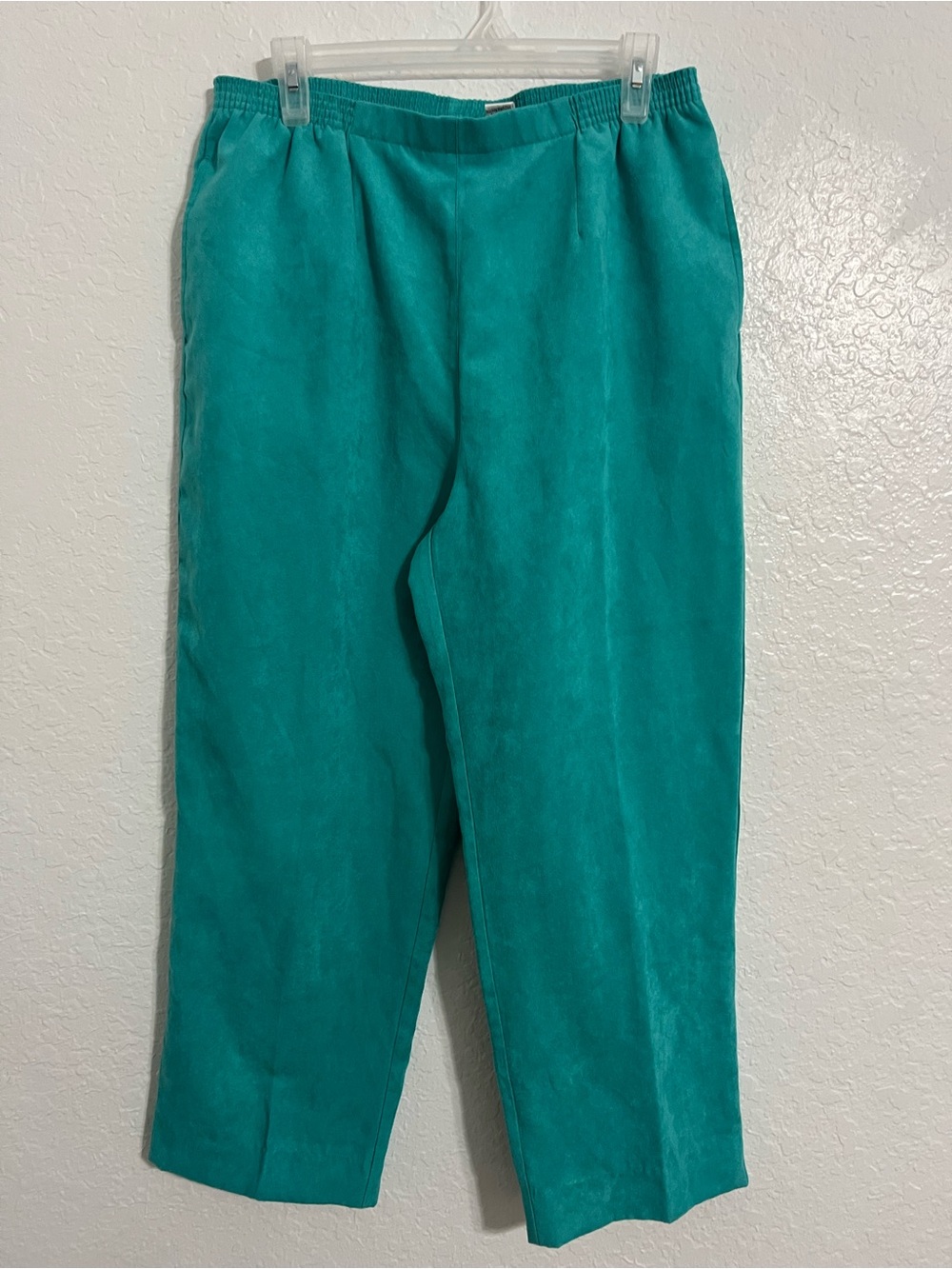 Draper's & Damon's Pants Womens L  Green Pull On Straight Leg Casual Cropped #74